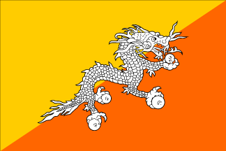 ブータン王国の国旗 National Flag of Bhutan